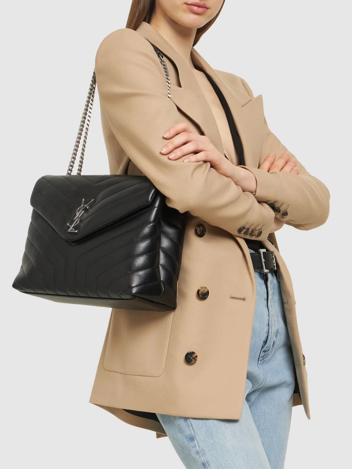 YSL Saint Laurent Yves Loulou Bag Quilted Medium Shoulder Bag