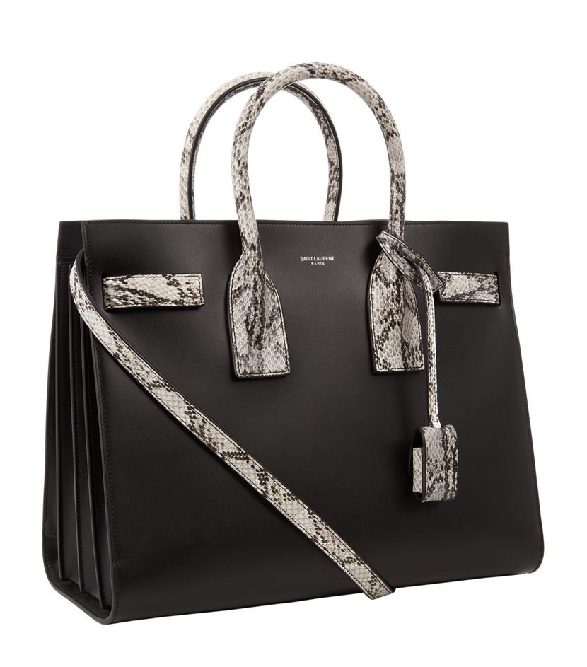 YSL Saint Laurent YSL Saint Python Trimmed Sac De Jour Travel Bag