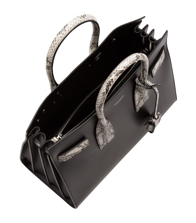 YSL Saint Laurent YSL Saint Python Trimmed Sac De Jour Travel Bag