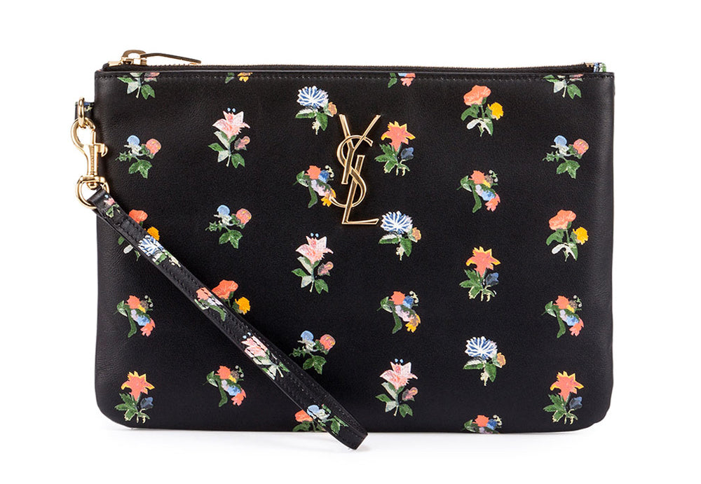 YSL Saint Laurent Yves Prairie Flower Clutch Clutch Bag