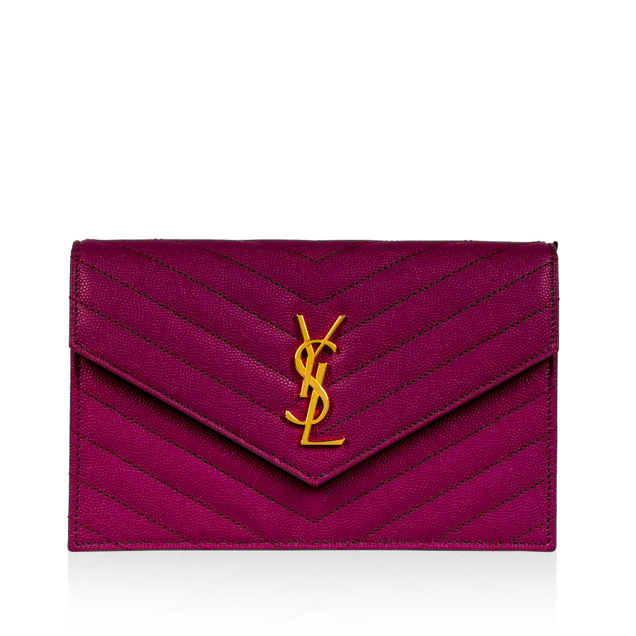 YSL Saint Laurent Chevron Crossbody Monogram Crossbody Bag Crossbody Purple Ghw
