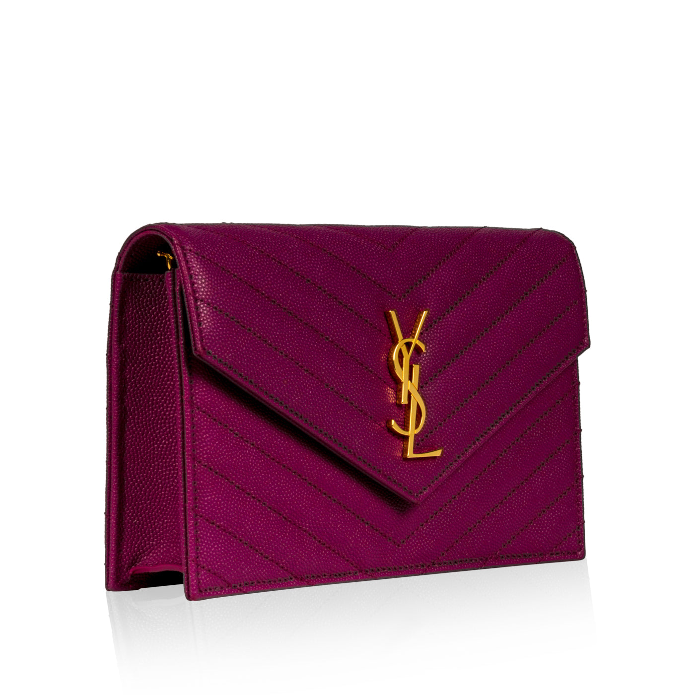 YSL Saint Laurent Chevron Crossbody Monogram Crossbody Bag Crossbody Purple Ghw