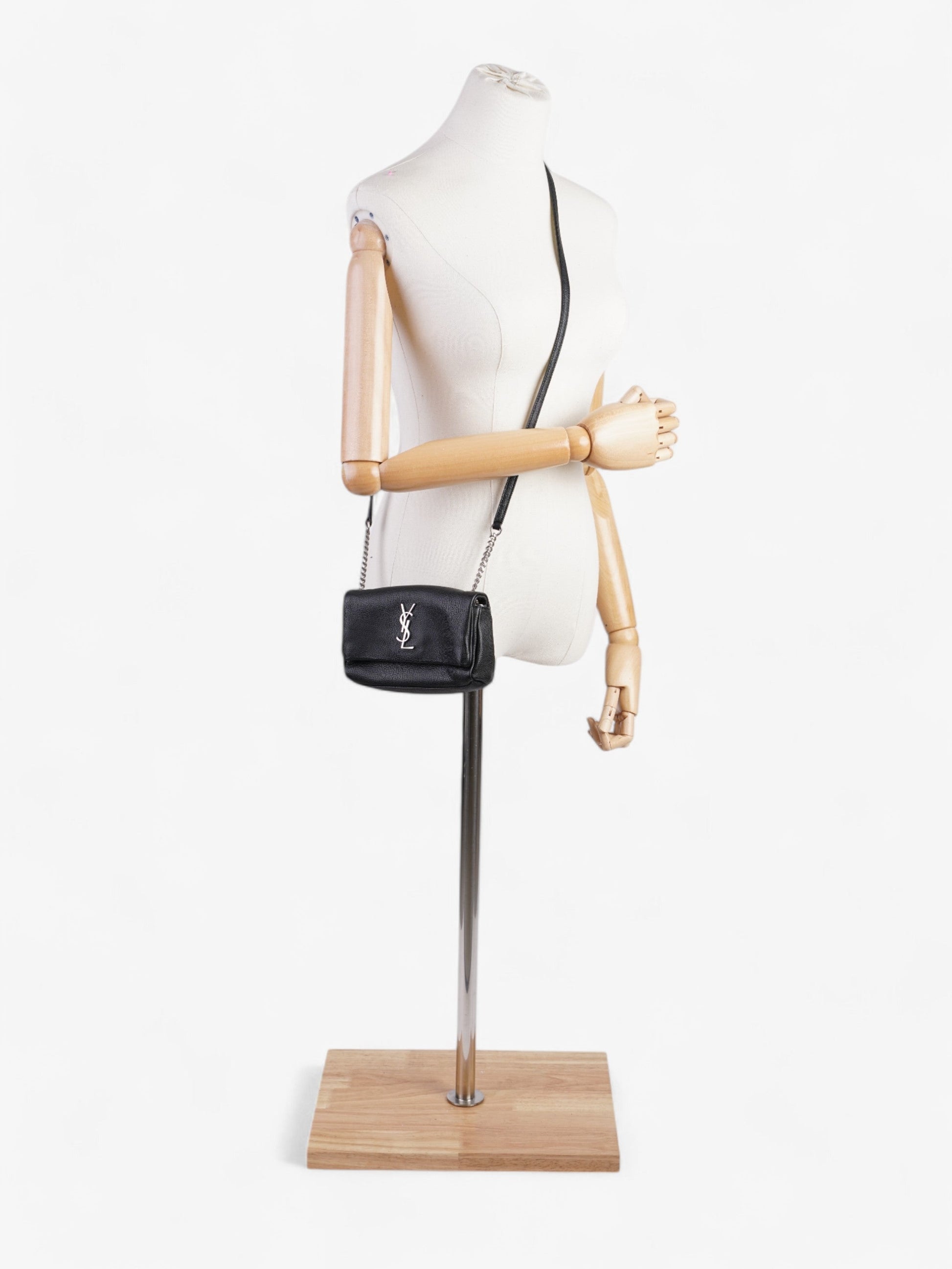 YSL Saint Laurent West Hollywood Calfskin Crossbody Bag Leather Black Toy