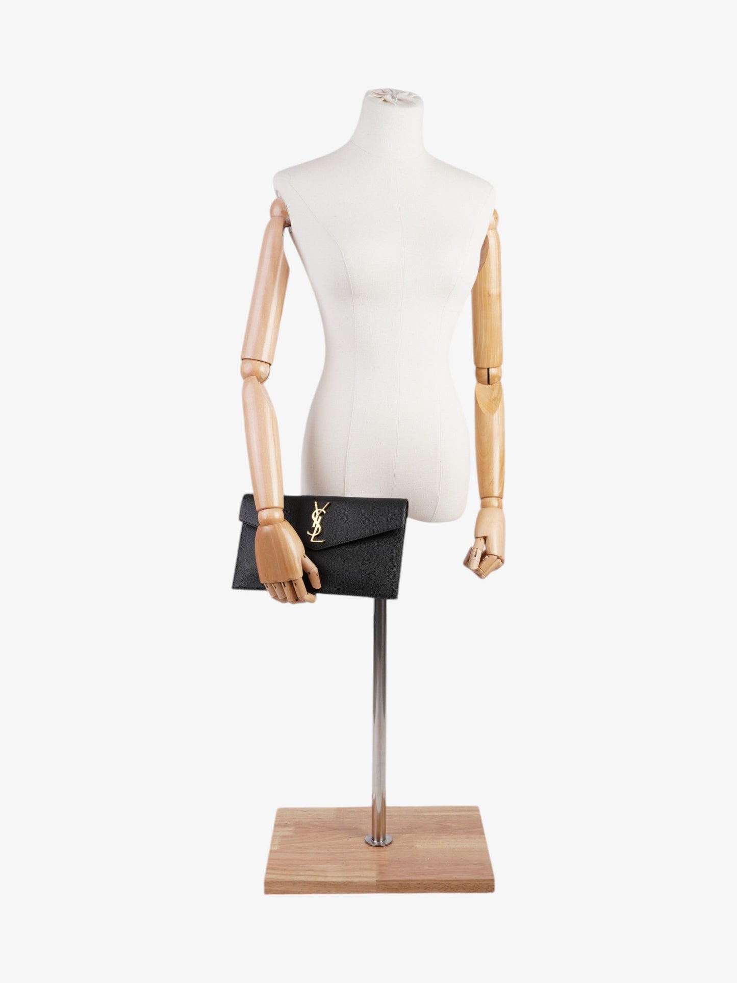 YSL Saint Laurent Uptown Clutch Leather Black Clutch Bag