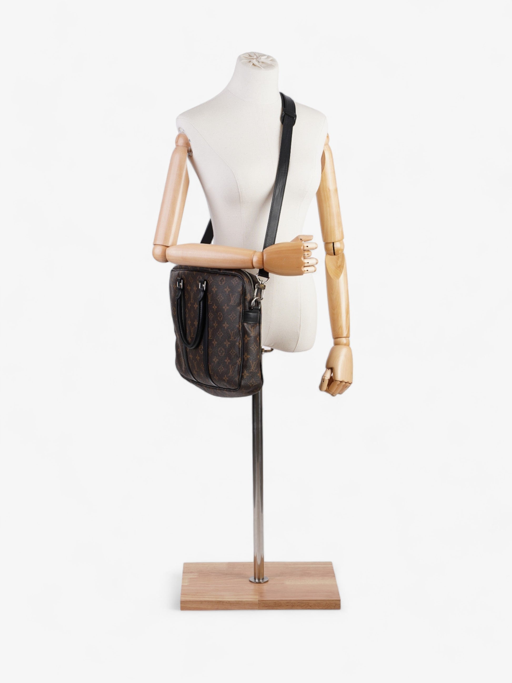Louis Vuitton Porte-Documents Voyage Coated Monogram Black PM Canvas Coated Canvas Apparel