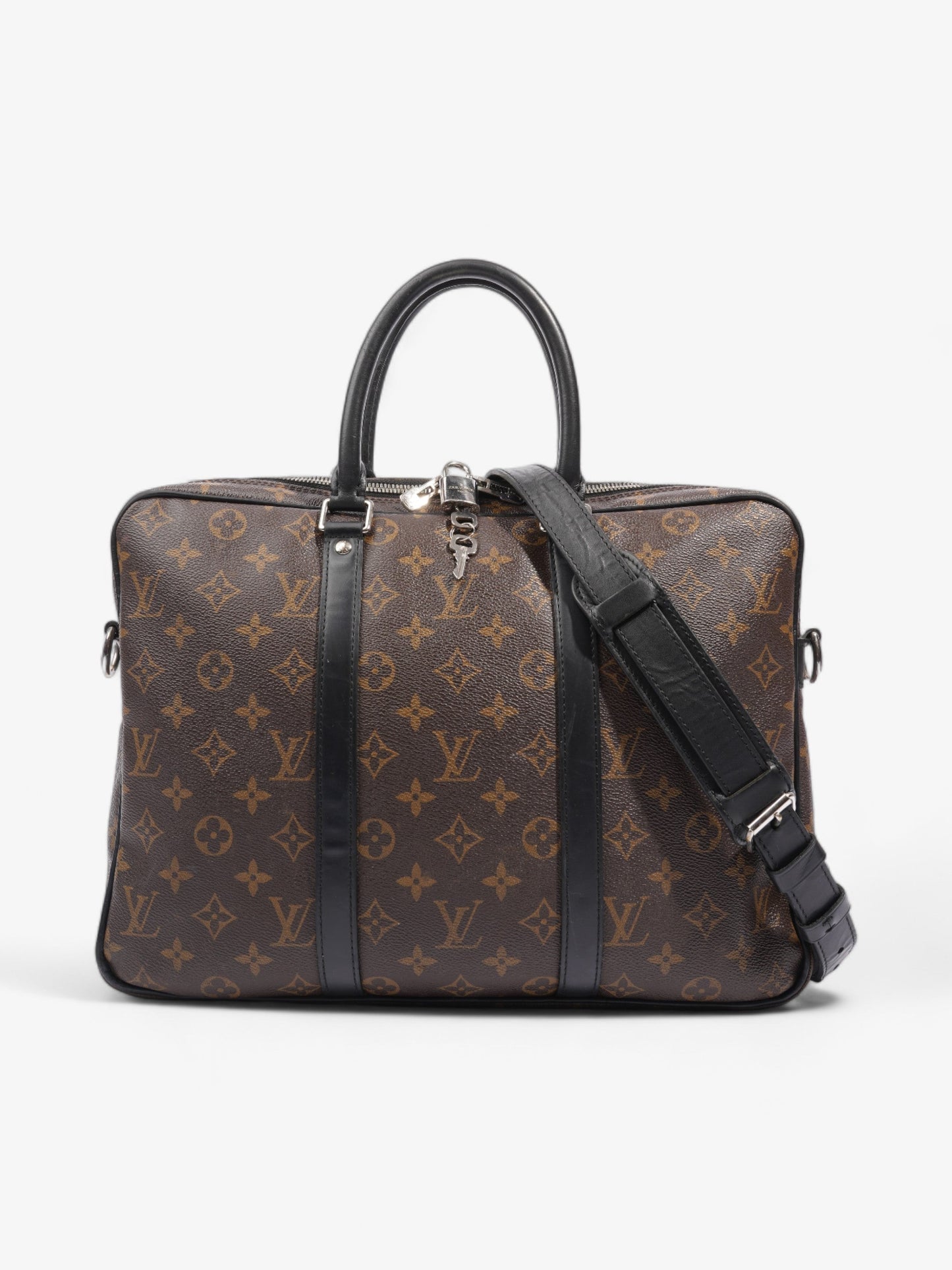 Louis Vuitton Porte-Documents Voyage Coated Monogram Black PM Canvas Coated Canvas Apparel