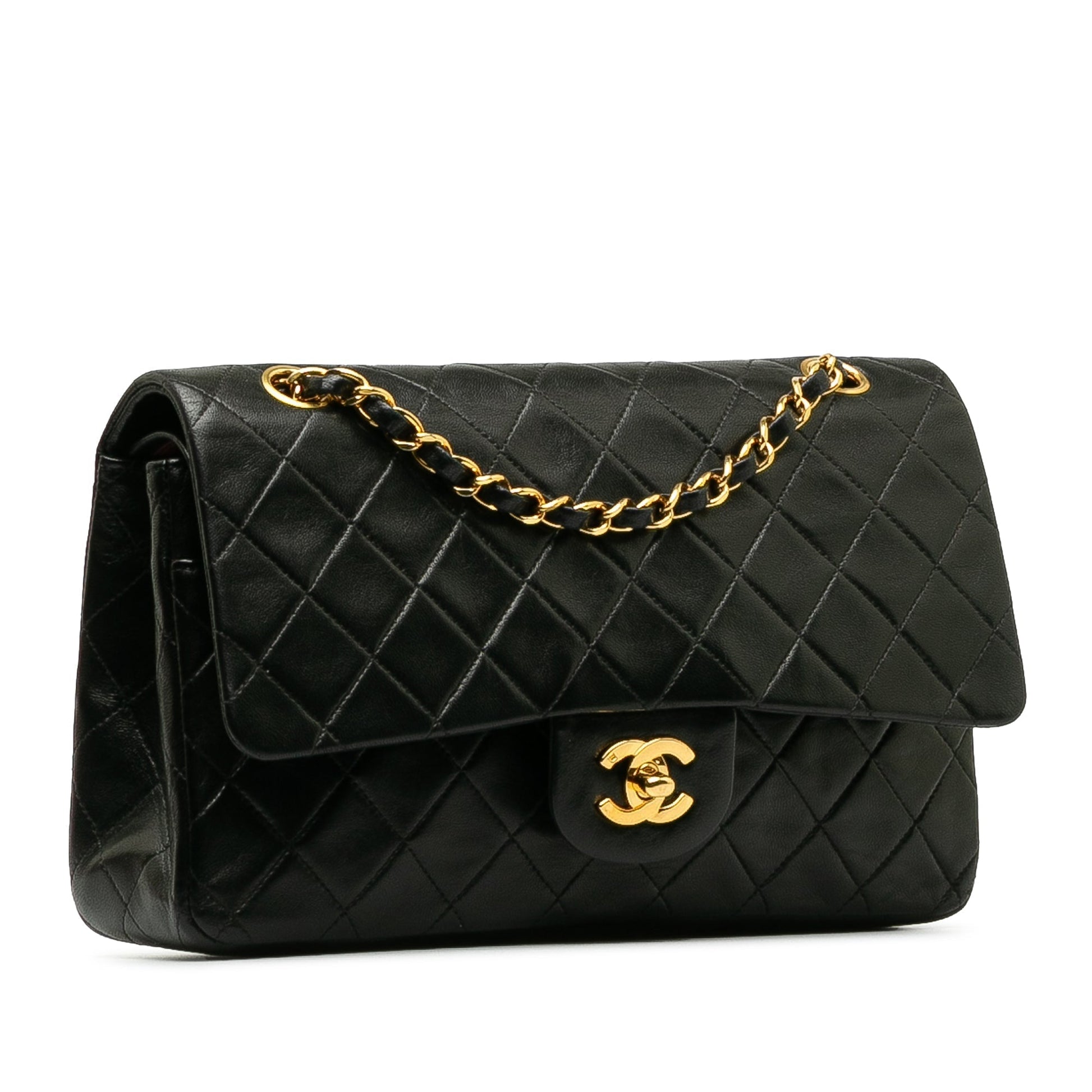 CHANEL Medium Classic Lambskin Double Flap Shoulder Bag