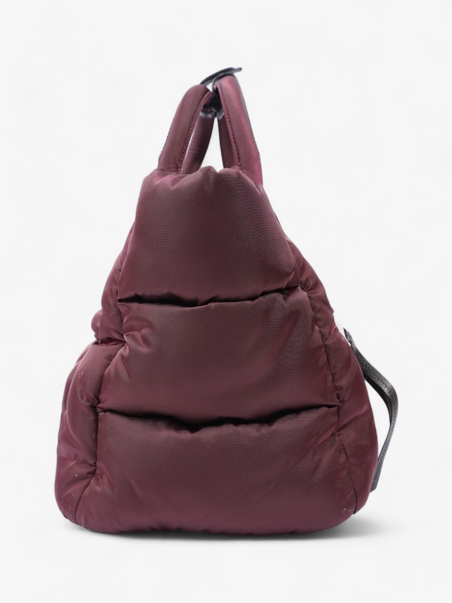Prada Puffer Tote Burgundy Re Nylon Shoulder Bag