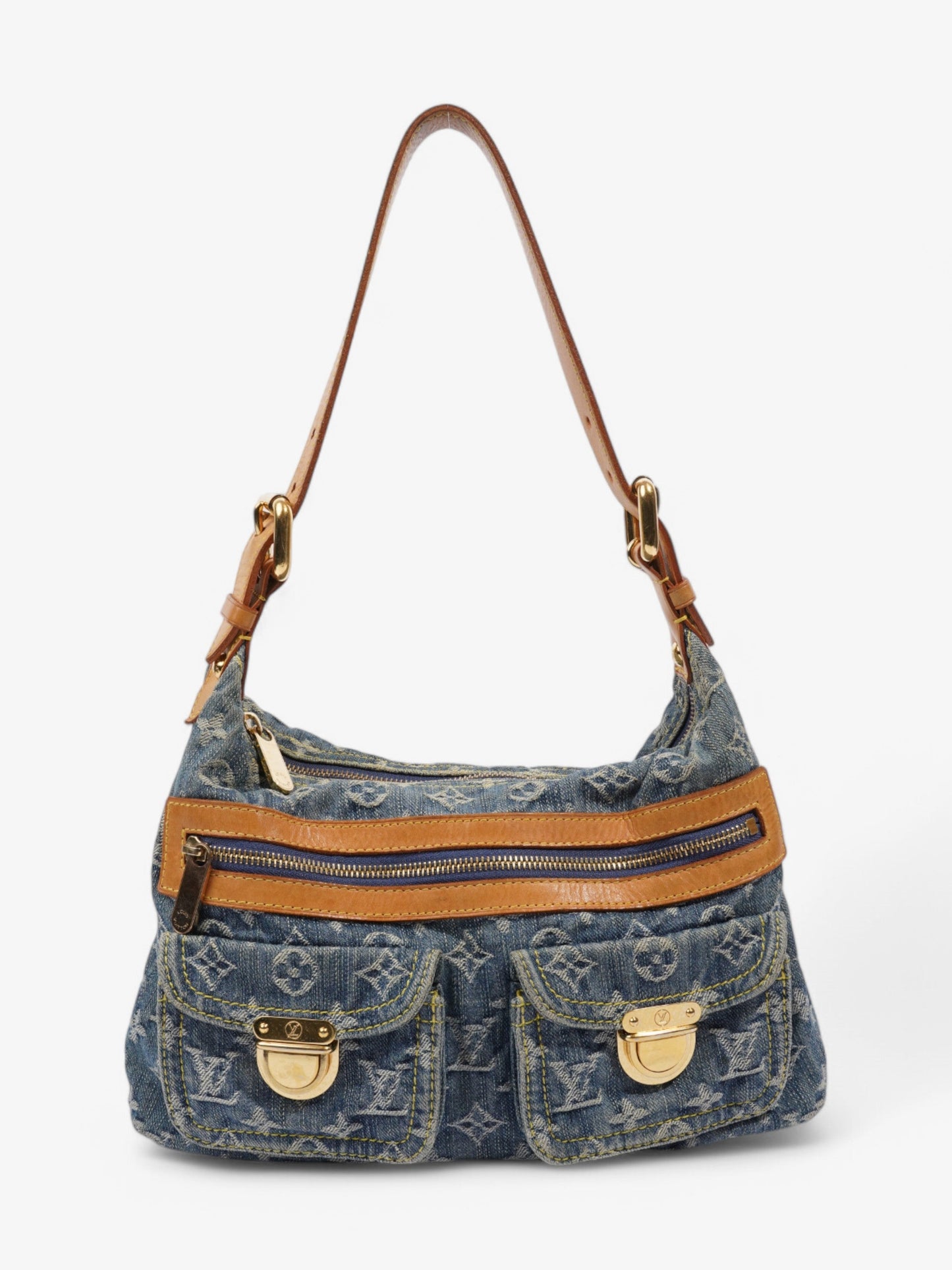 Louis Vuitton Baggy Denim Brown Blue Handbag