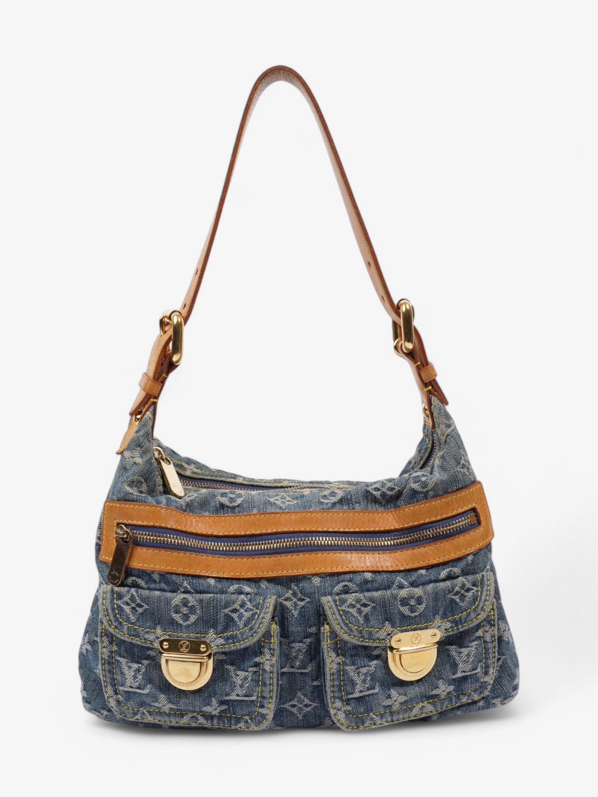 Louis Vuitton Baggy Denim Brown Blue Handbag