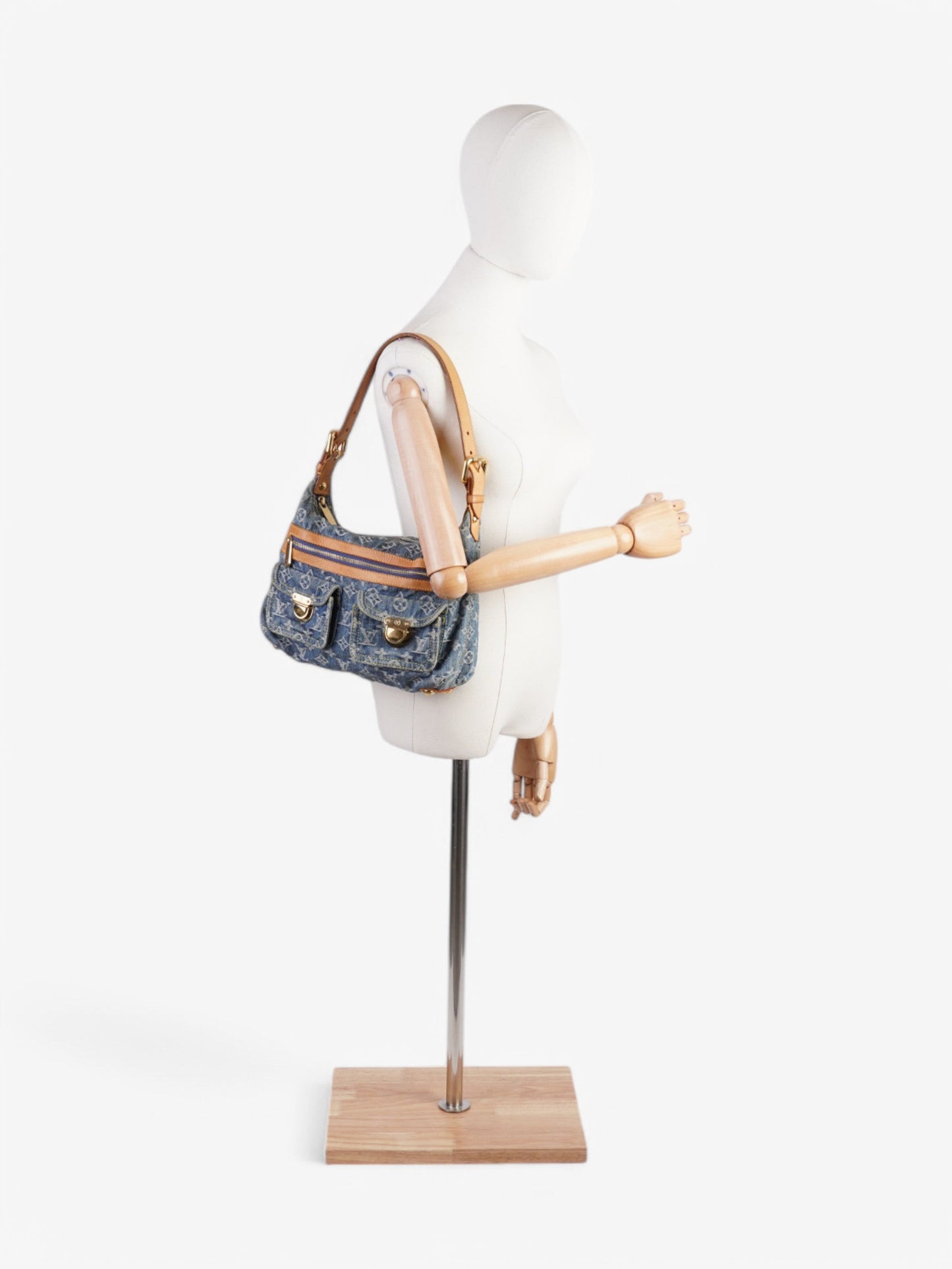 Louis Vuitton Baggy Denim Brown Blue Handbag