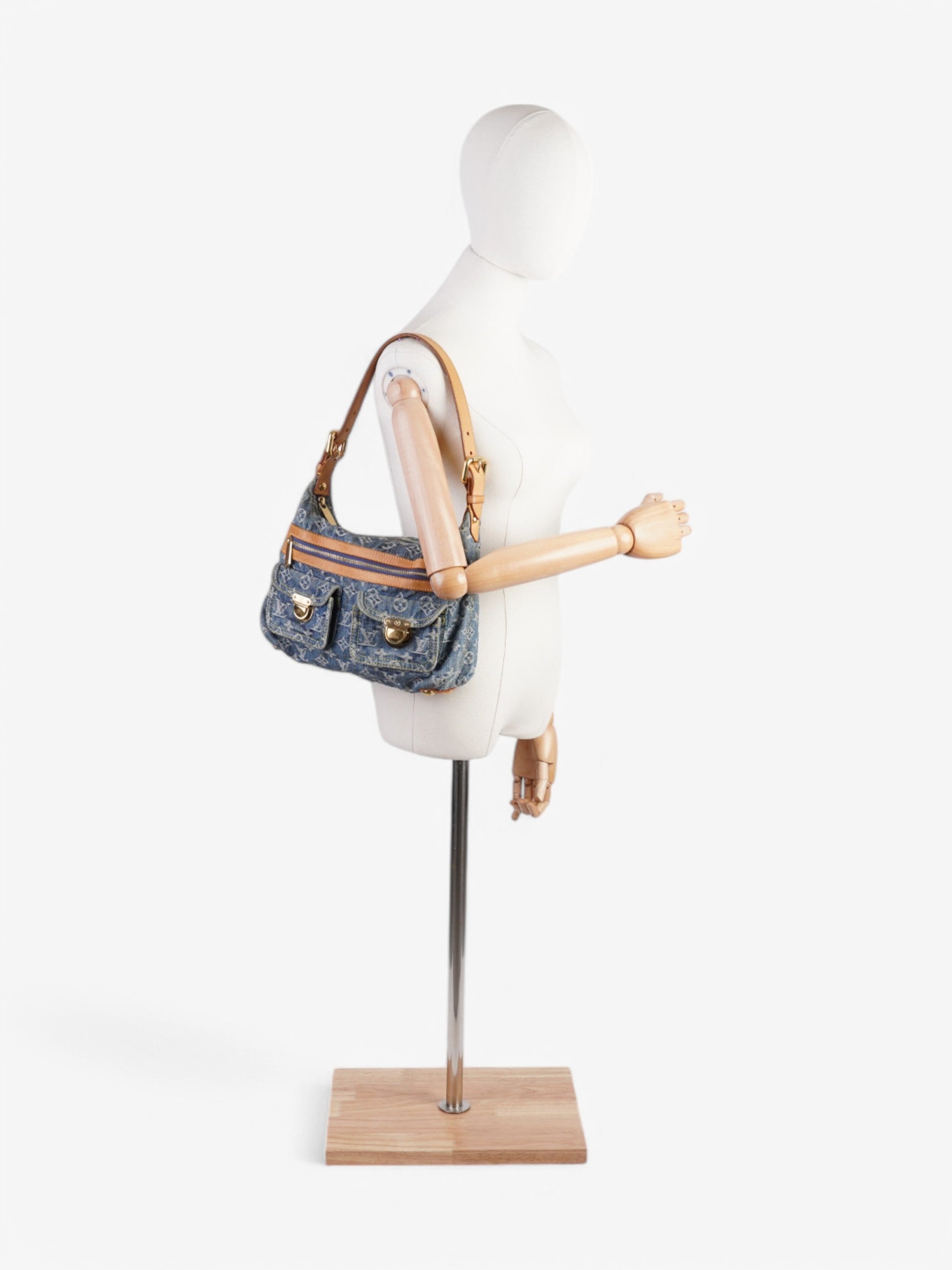Louis Vuitton Baggy Denim Brown Blue Handbag