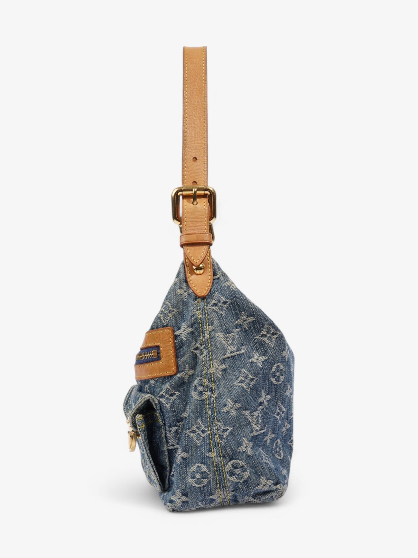 Louis Vuitton Baggy Denim Brown Blue Handbag