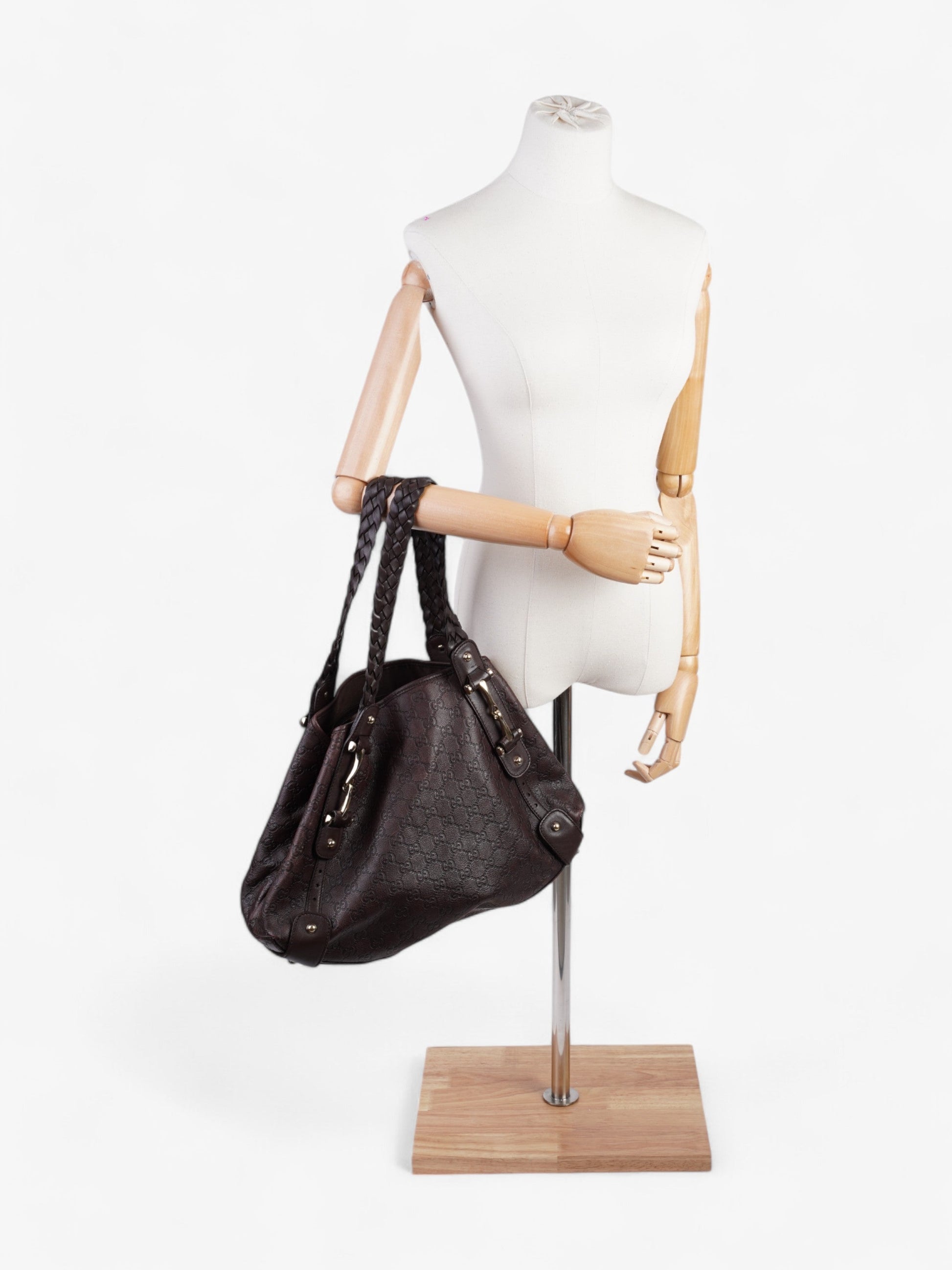 Gucci Pelham Dark ssima Shoulder Bag Leather Brown