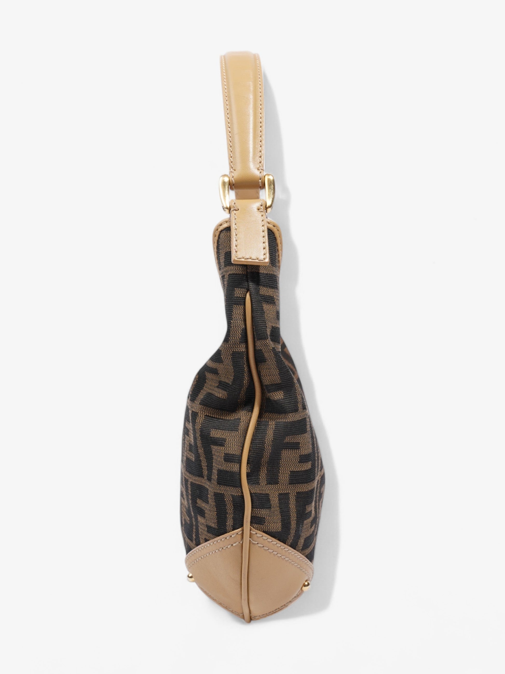 Fendi Zucca Hobo Tobacco Canvas Brown Beige Shoulder Bag