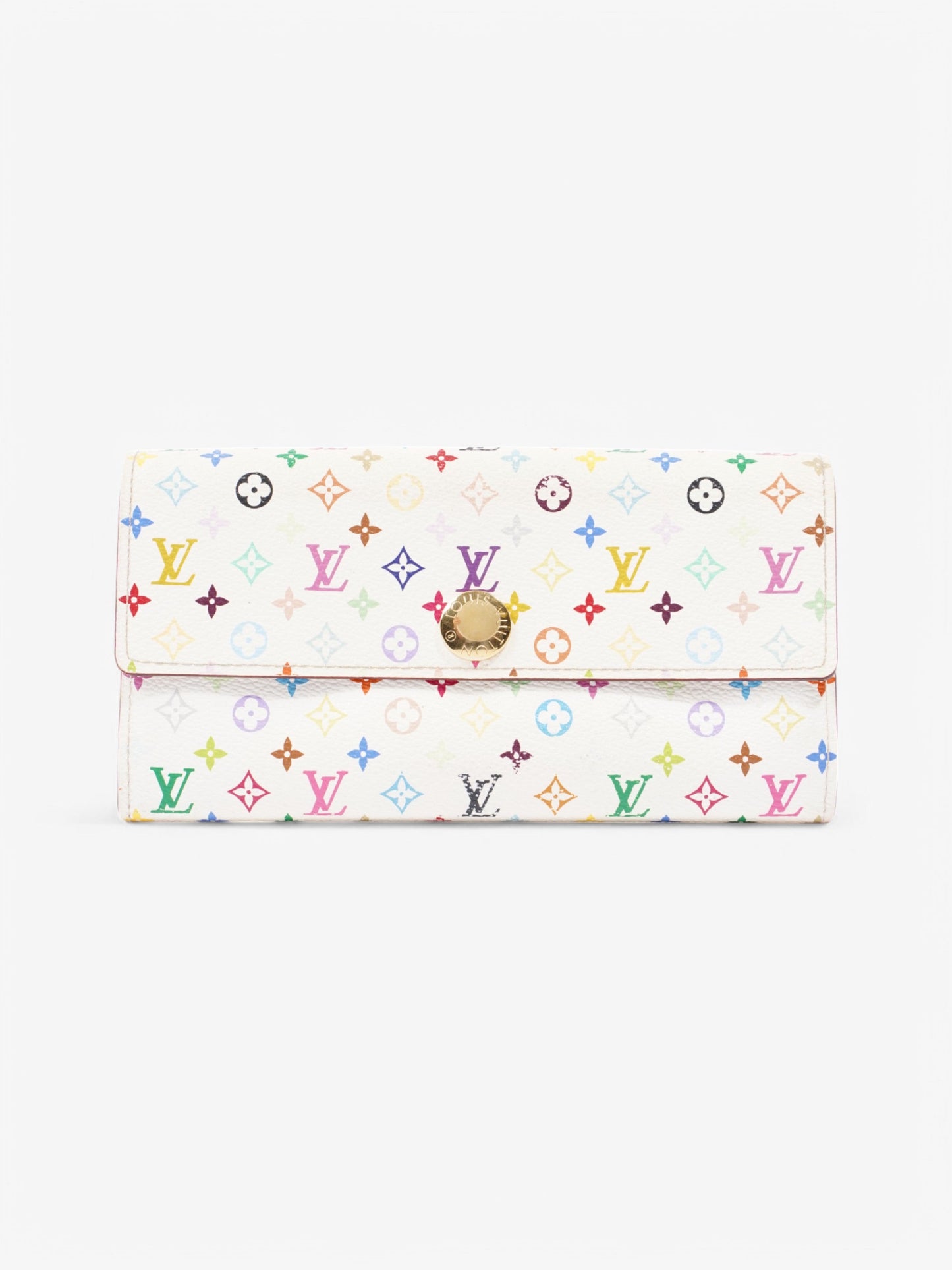 Louis Vuitton Sarah Coated Multicolour White Canvas Coated Canvas Wallet Case