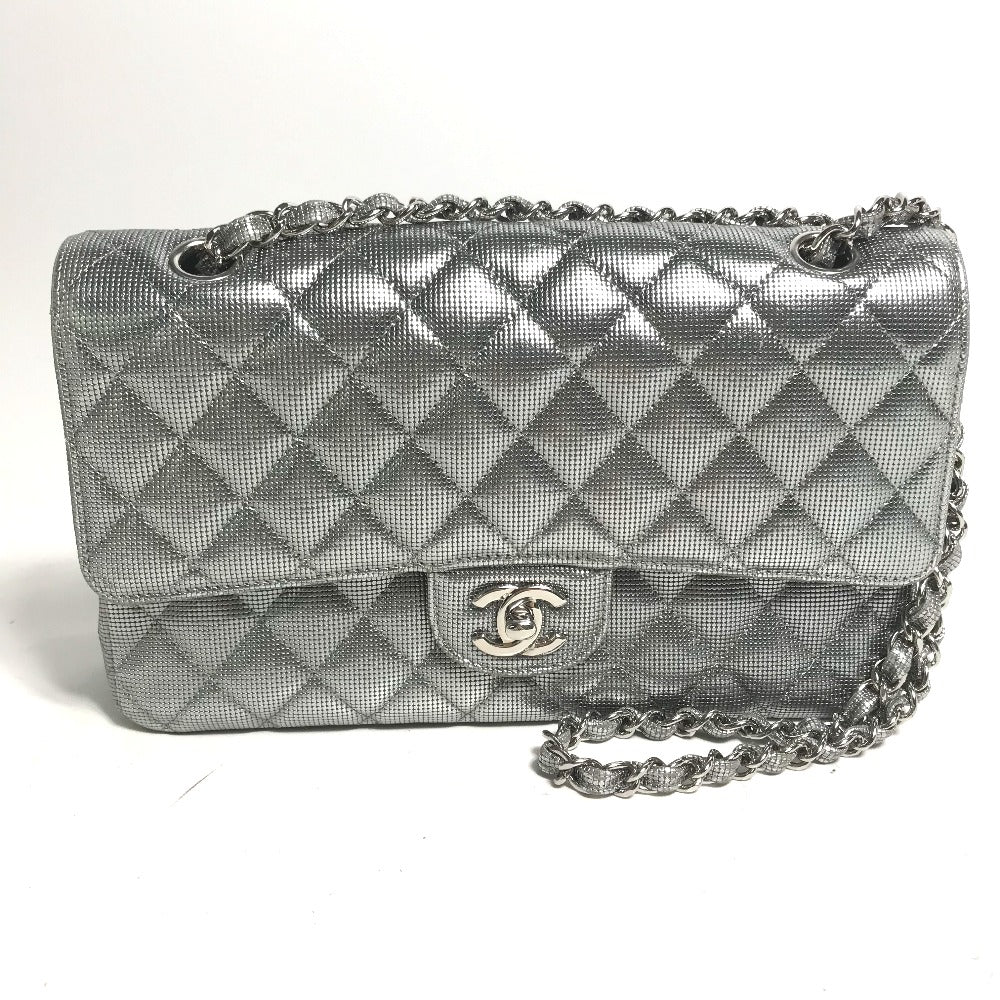 Chanel COCO Mark CC Matrasse 25 Silver Leather Shoulder Bag