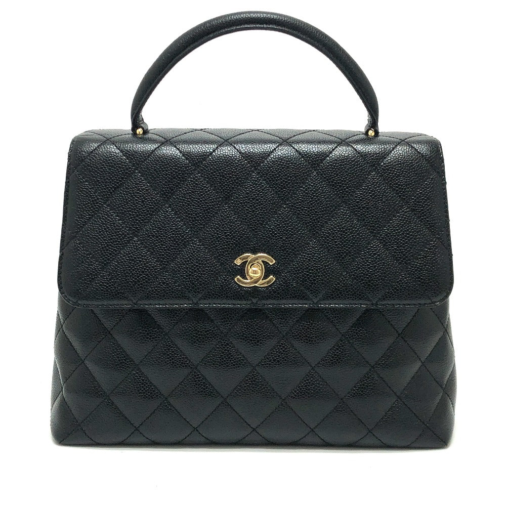 Chanel Caviar skin COCO Mark CC Matrasse Black Handbag