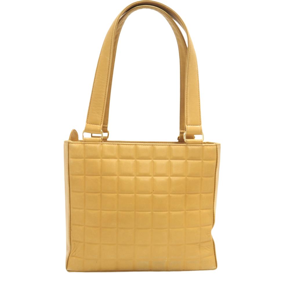 CHANEL Handbag lambskin beige COCO Mark Chocolate bar Women  
