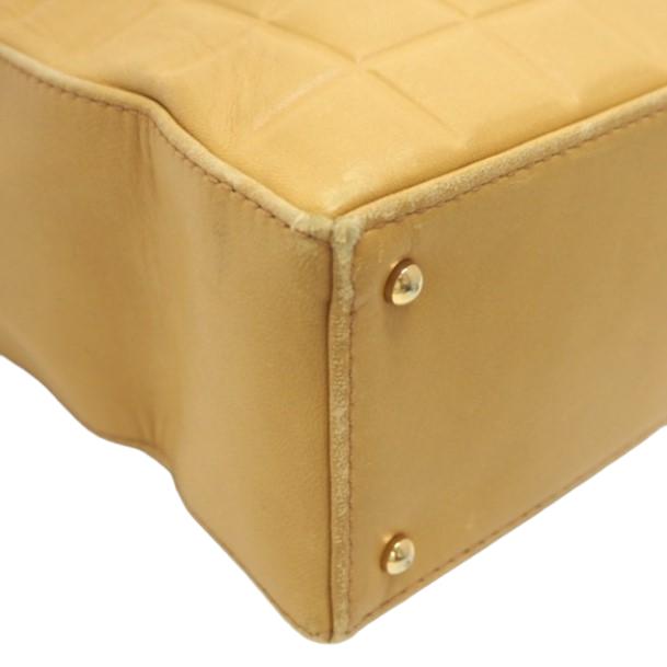 CHANEL Handbag lambskin beige COCO Mark Chocolate bar Women  
