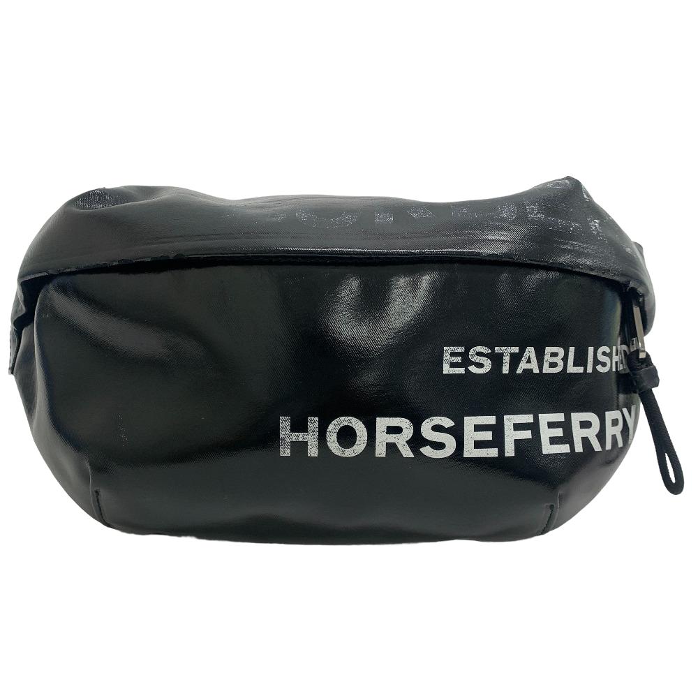 Burberry Sling Bag Coated Horse Ferry Canvas Black Crossbody Bag