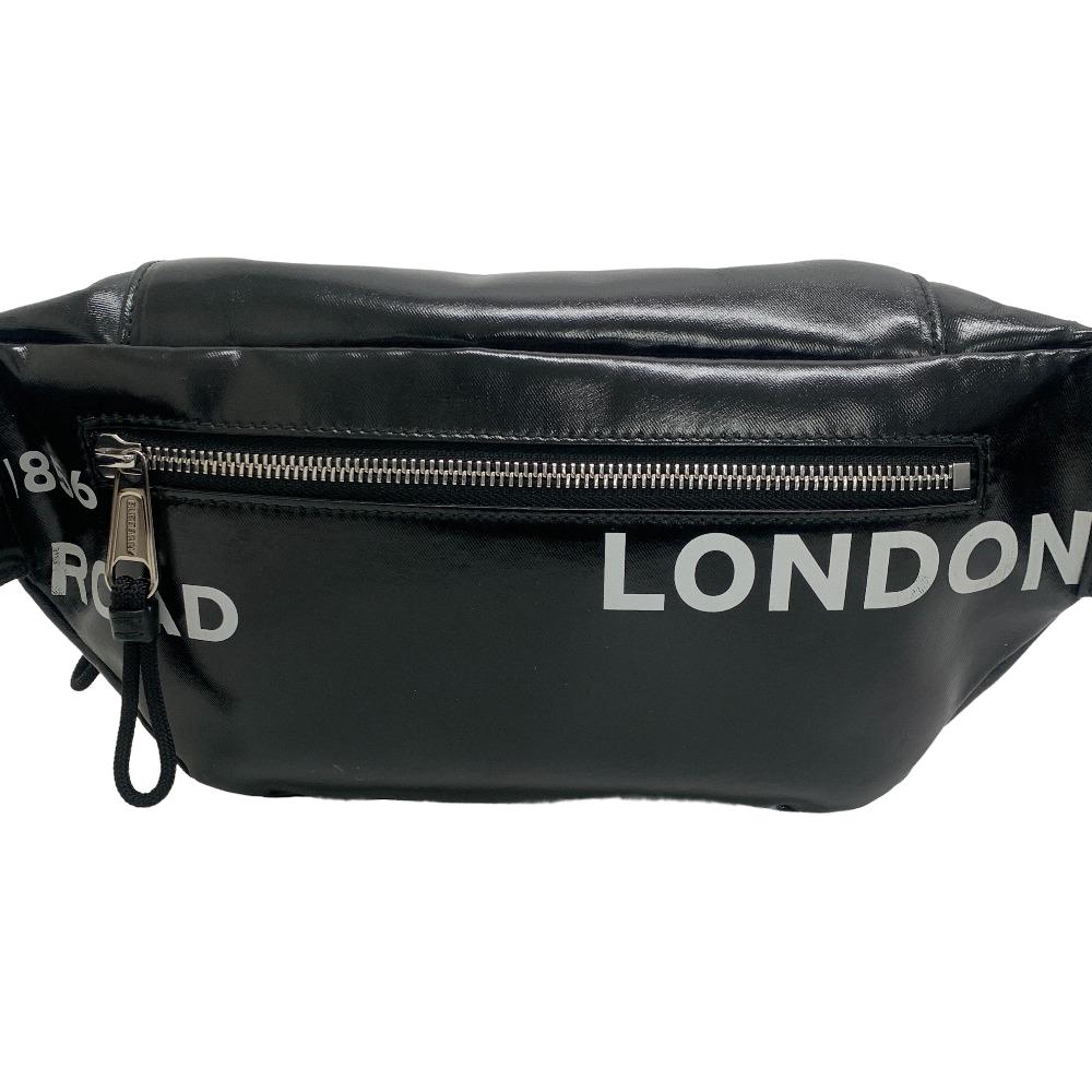 Burberry Sling Bag Coated Horse Ferry Canvas Black Crossbody Bag