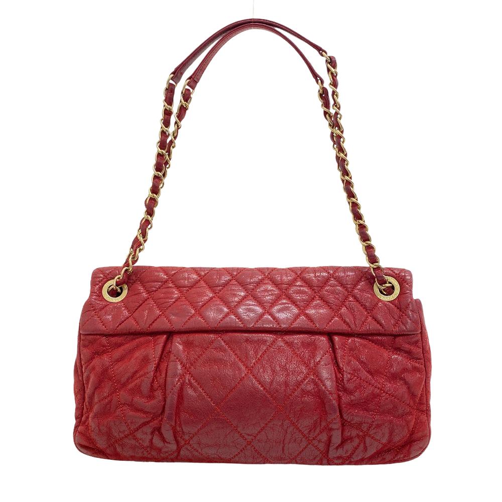 Chanel Double Matrasse COCO Mark Single flap Red Leather Shoulder Bag