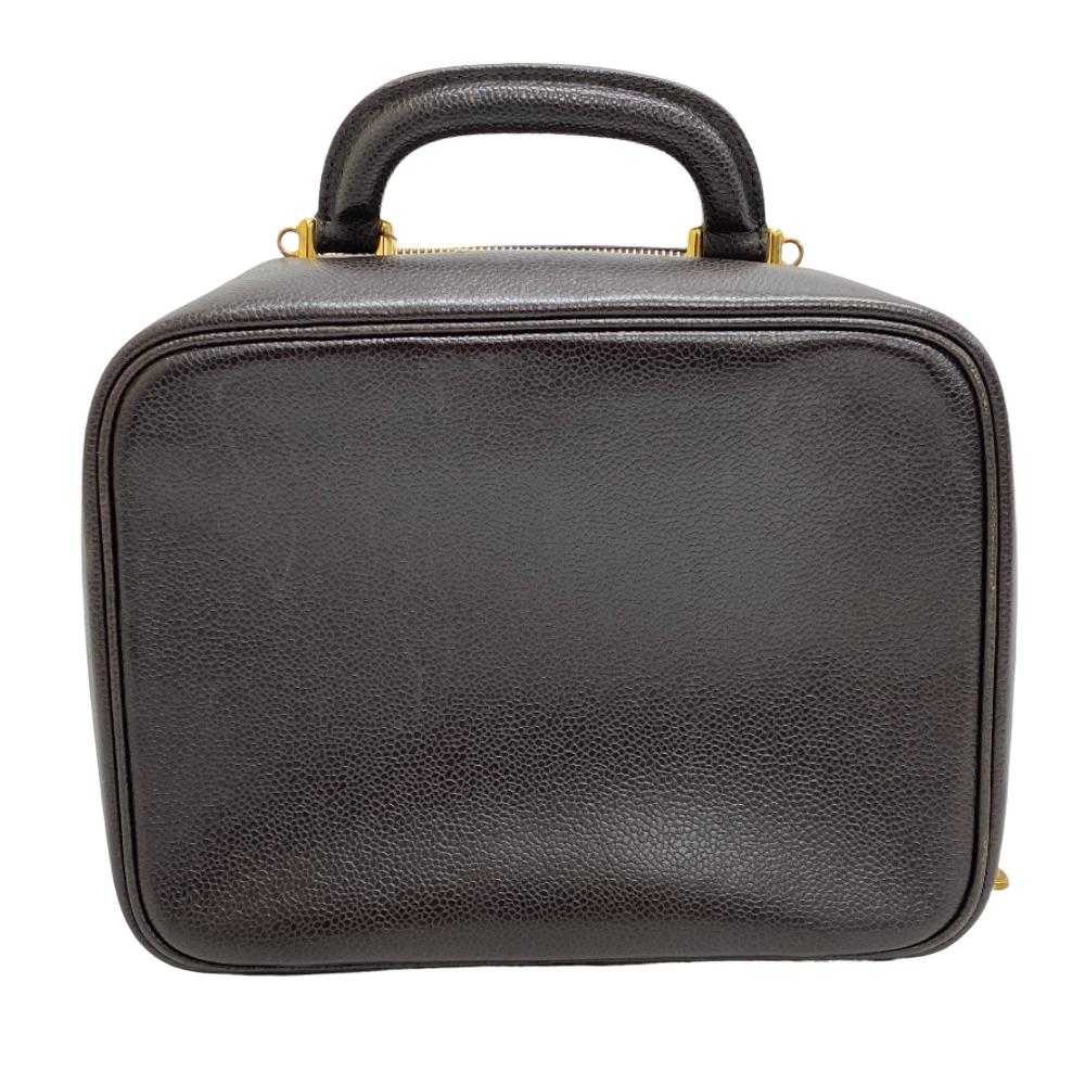 Chanel 2way Caviar skin COCO Mark Brown Leather Shoulder Bag