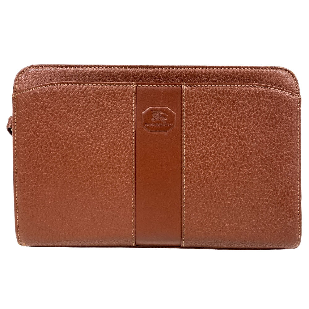 Burberry Business Bag Clutch Bag Carriage Mens Leather Brown Embossed