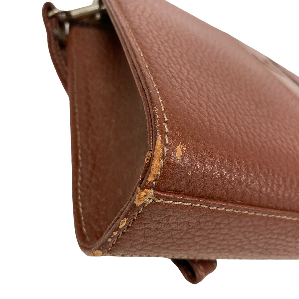 Burberry Business Bag Clutch Bag Carriage Mens Leather Brown Embossed