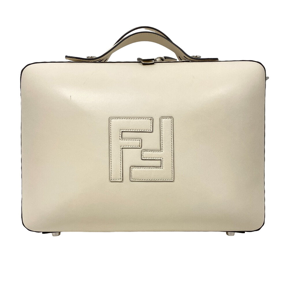 Fendi Handbag 7Vv156 Ivory Suitcase Women Leather Travel Bag