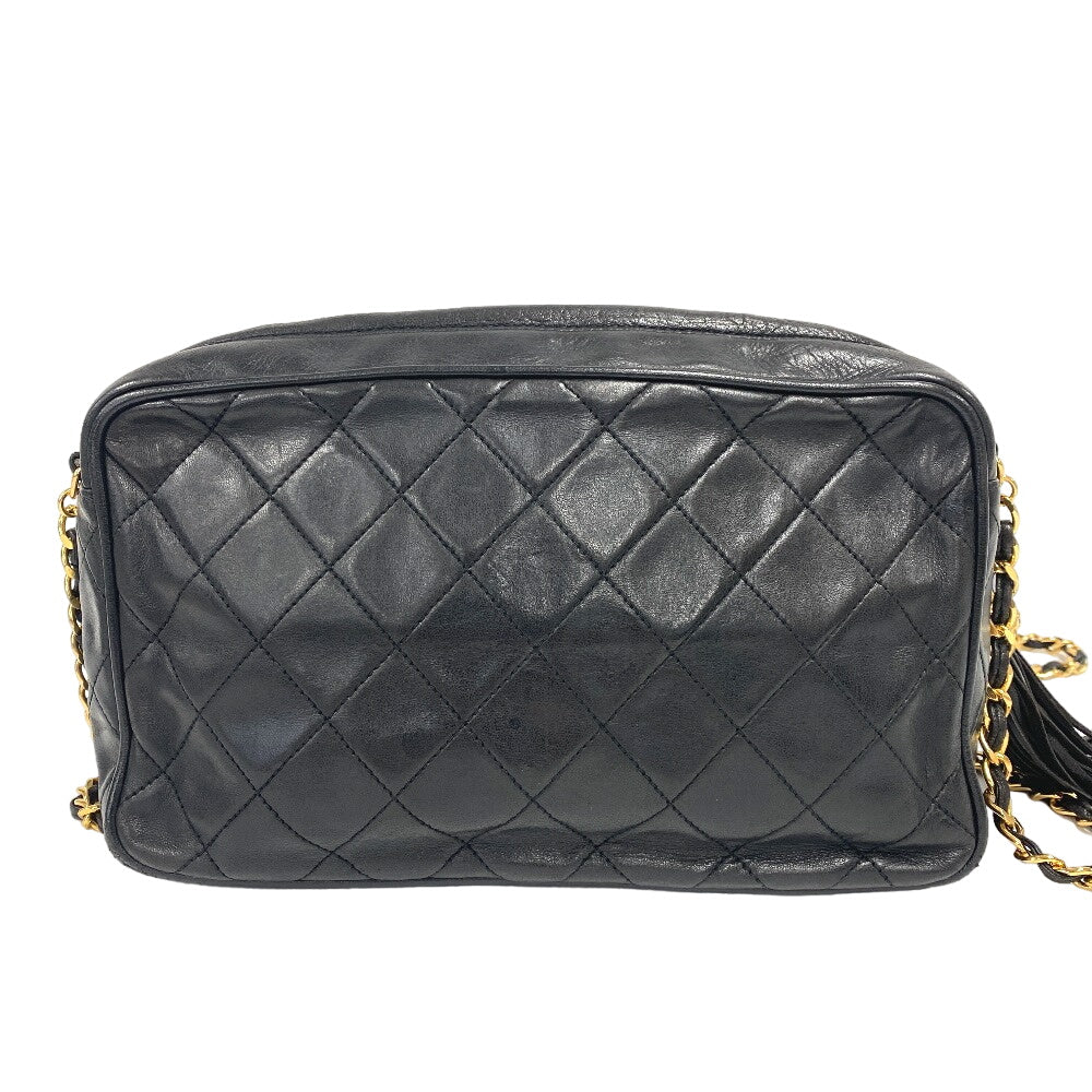 Chanel lambskin Turn COCO Mark Fringe Matrasse Black Lock Jewelry