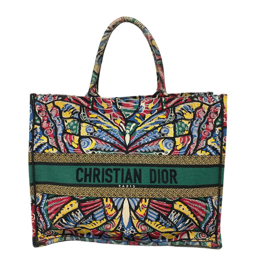 Dior Christian Tote Bag Multicolor Book Tote Women Canvas Large