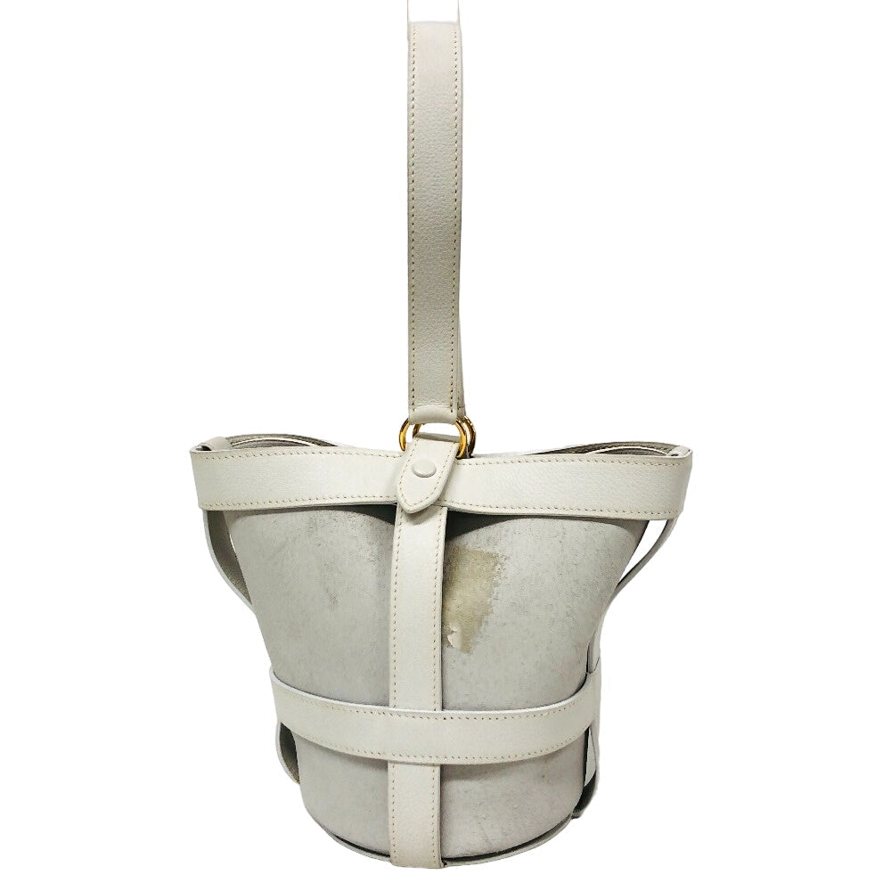 Hermes Handbag Vogarribar Musardine Leather White Travel Bag