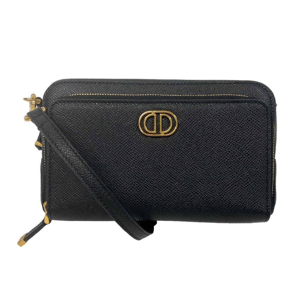 Dior Shoulder Bag Caro Women Leather Black