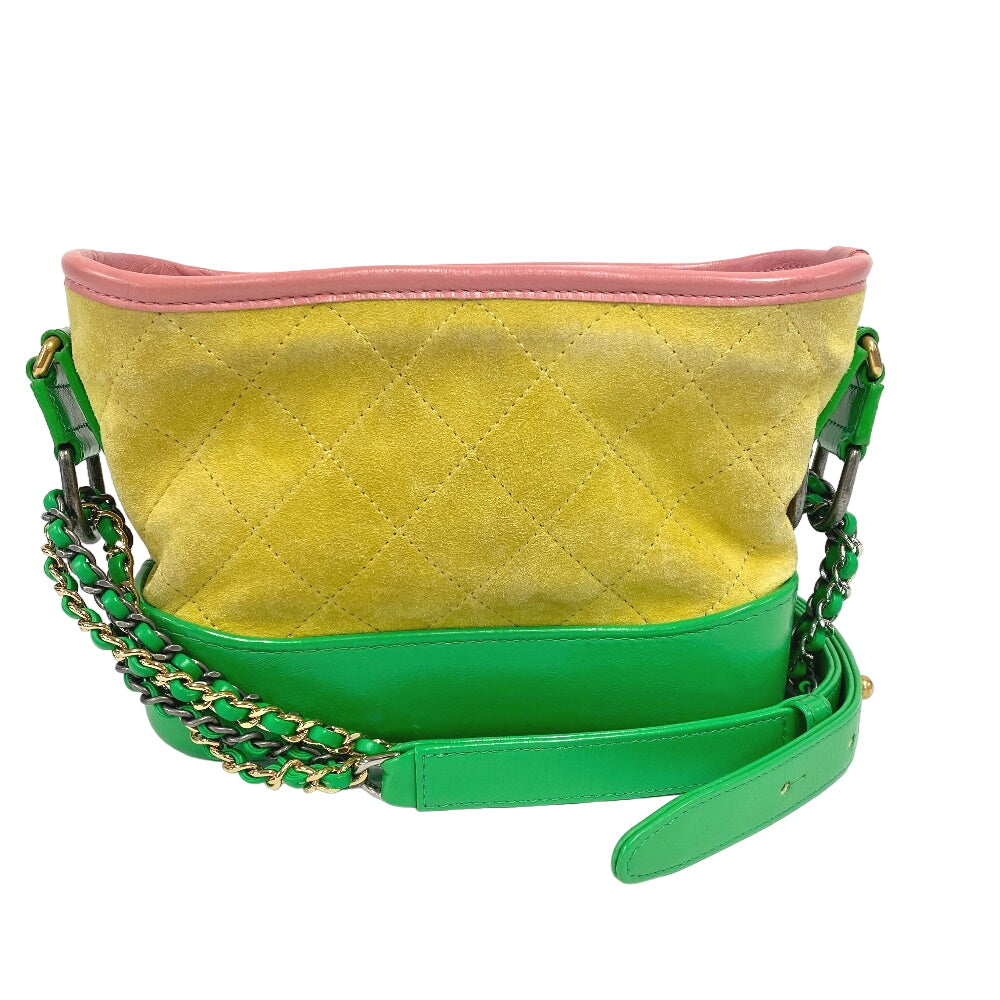 Chanel Suede yellow ChainShoulder COCO Mark Gabriel Leather Shoulder Bag