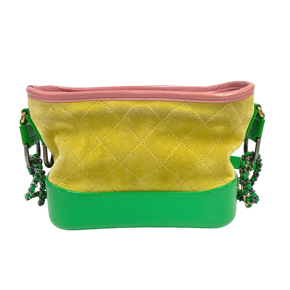 Chanel Suede yellow ChainShoulder COCO Mark Gabriel Leather Shoulder Bag