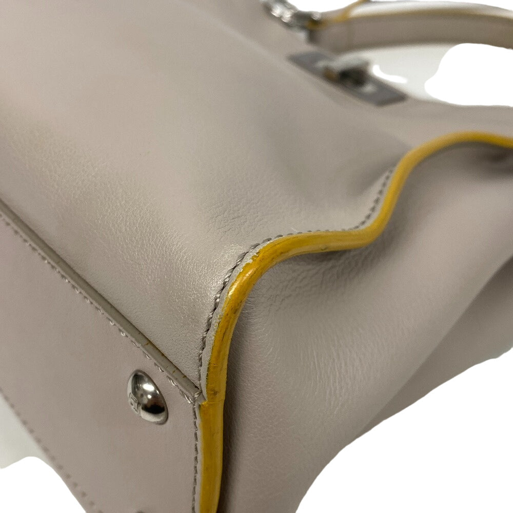 Fendi Handbag 8Bn290 Peekaboo Women Leather Gray Travel Bag