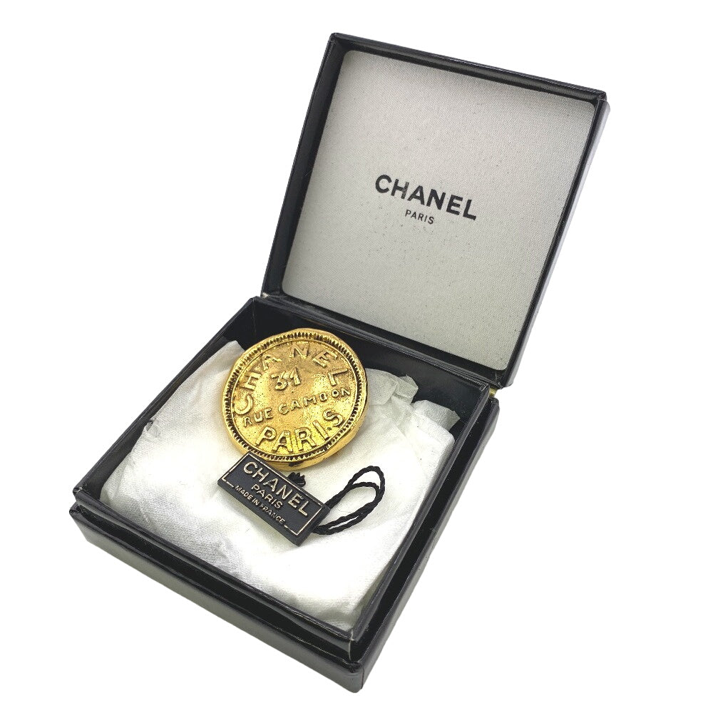 Chanel Brooch Plated 31 RUE CAMBON Gold Handbag