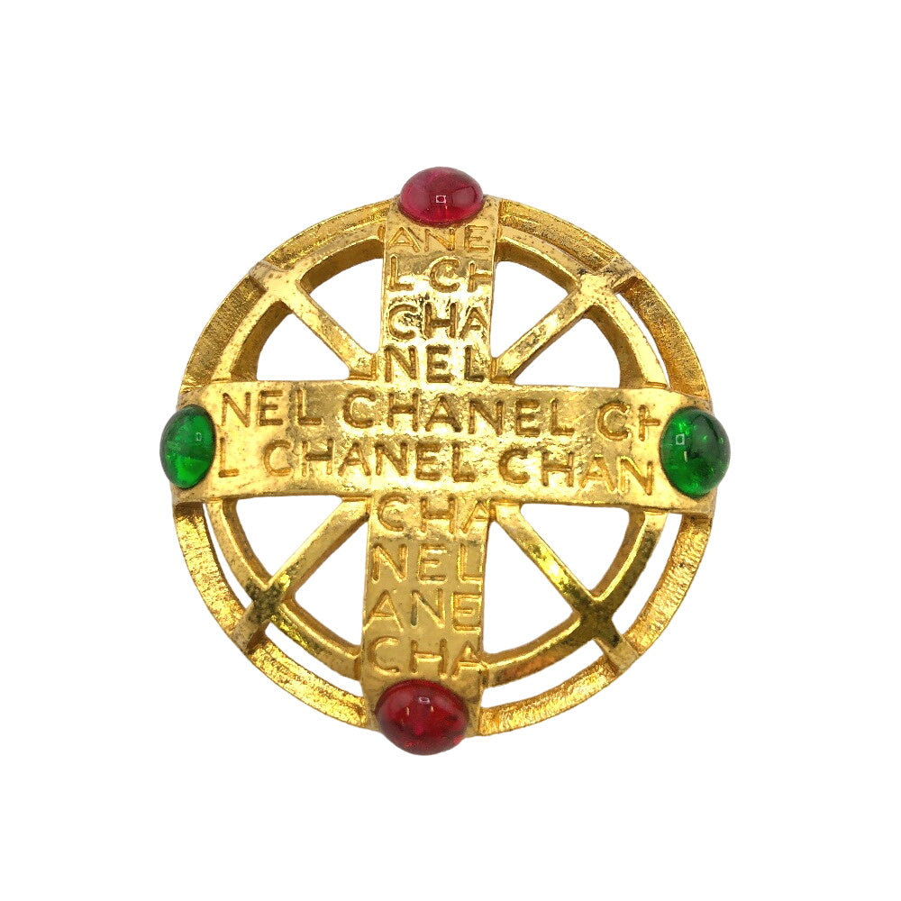 CHANEL Brooch Gold Plated, Color Stone gold Gripoa Women New