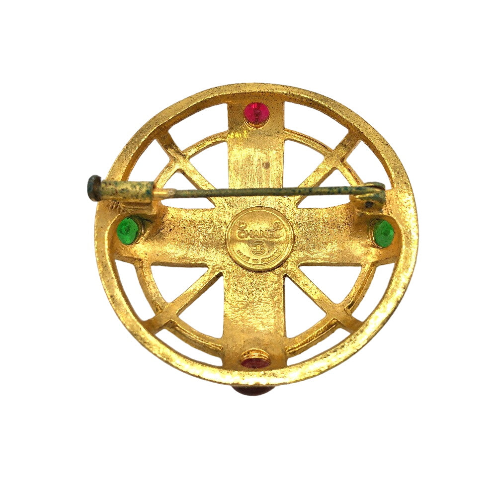 CHANEL Brooch Gold Plated, Color Stone gold Gripoa Women New