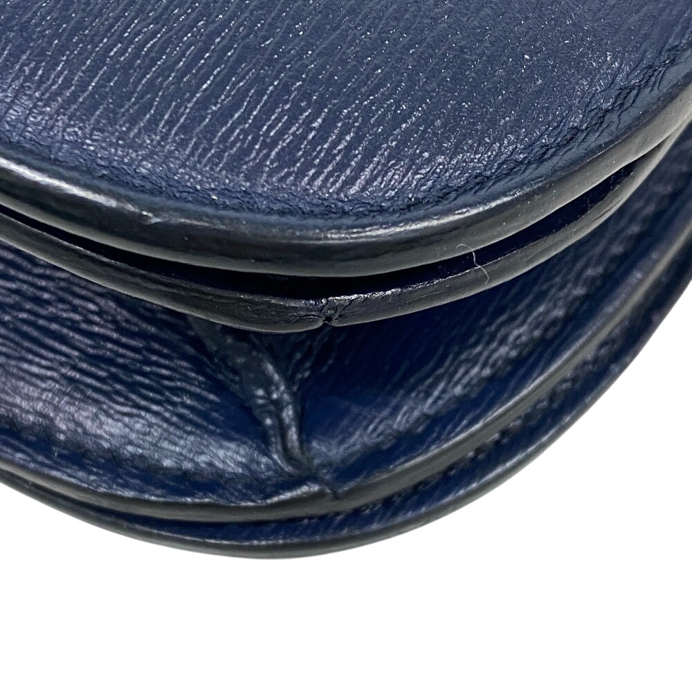 Shoulder Bag Navy Classic Box Women Leather Medium