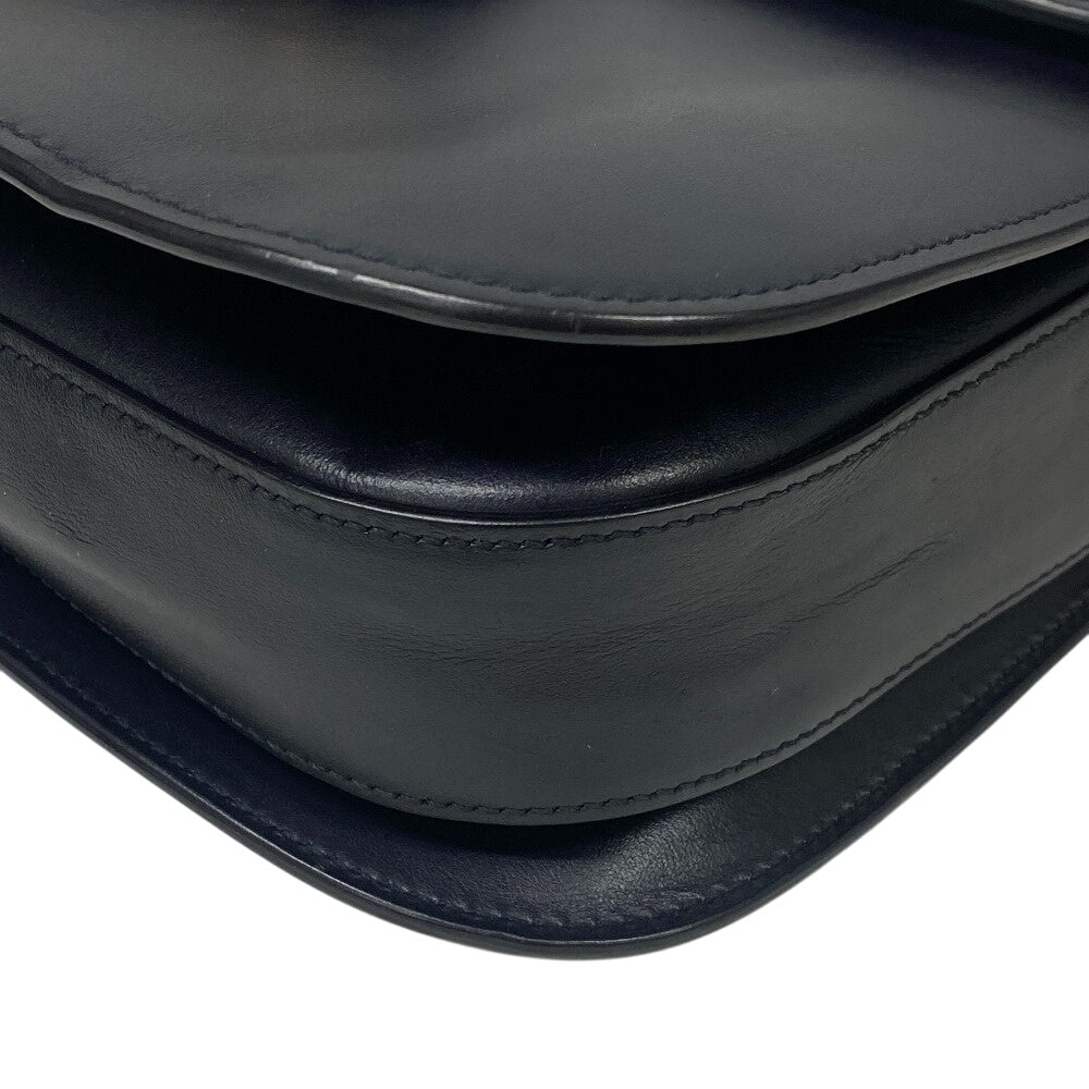 Gucci Velour Velor x Horsebit Leather Navy Shoulder Bag