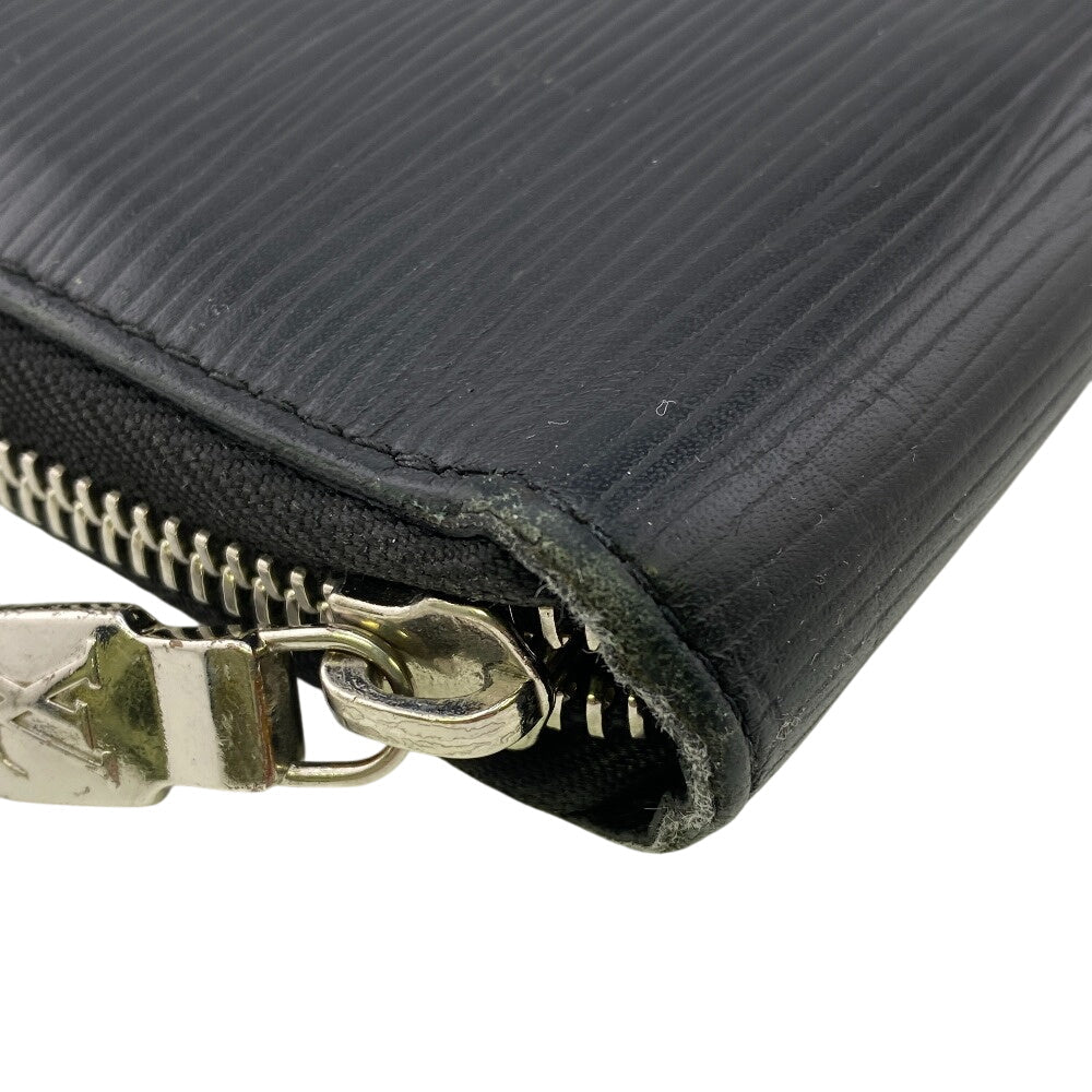 Louis Vuitton Long Purse M67723 Supreme Zip Leather Black Wallet Case