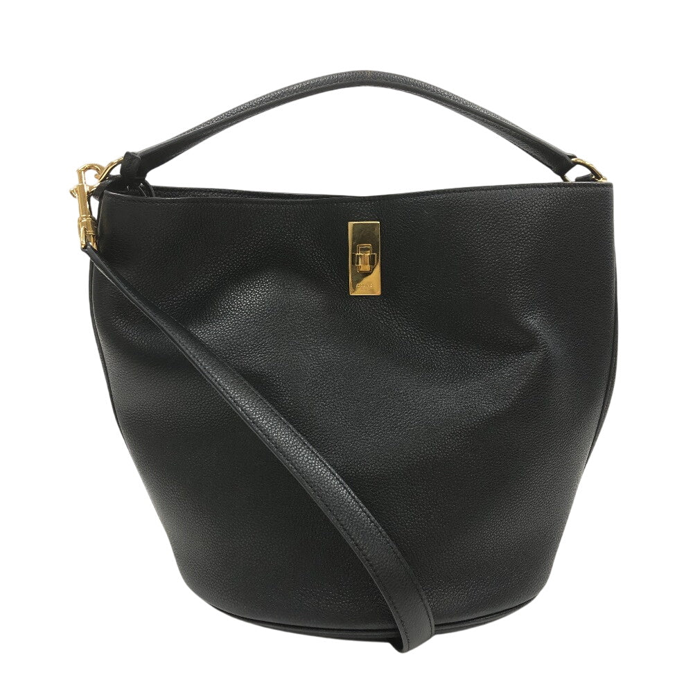 Teen Way Women Leather Black Bucket Bag