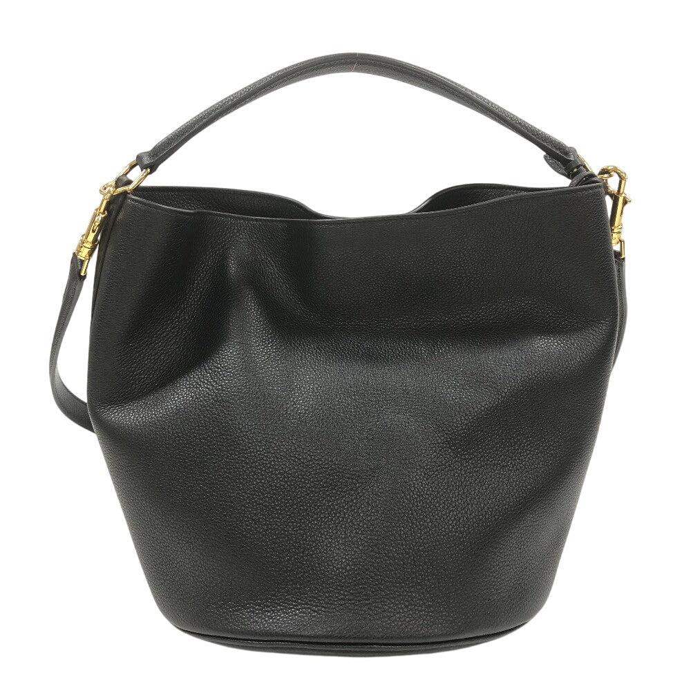 Teen Way Women Leather Black Bucket Bag
