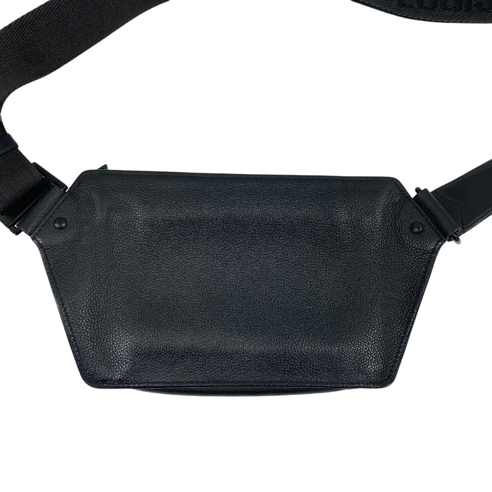 Louis Vuitton Sling M57081 Grain Aerogram takeoff Leather Black Crossbody Bag