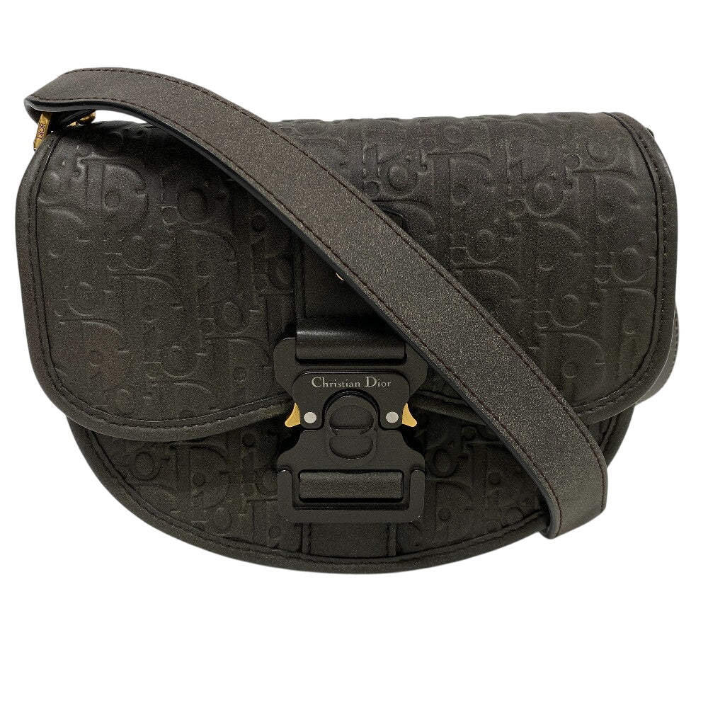 Dior Christian Shoulder Bag Gallop Women Leather Brown