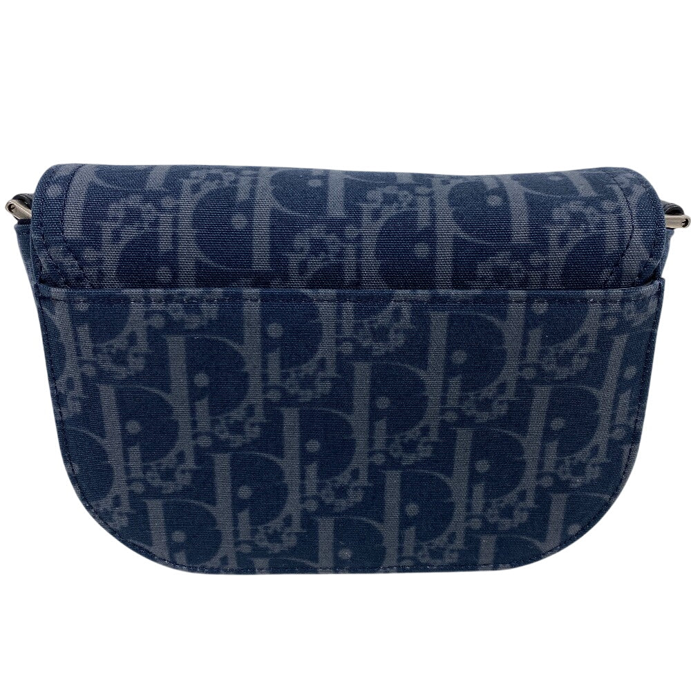Dior Christian Shoulder Bag , Navy Oblique Gallop Leather Canvas