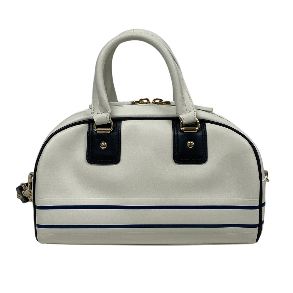 Dior Christian Handbag Ma Vibe Bowling Bag Women Leather White Travel Bag
